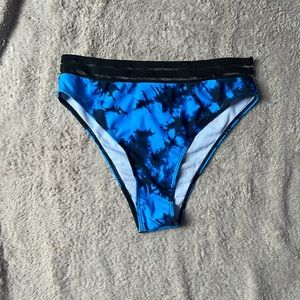 Shein Black & Blue Marble Swim Suit Bottom